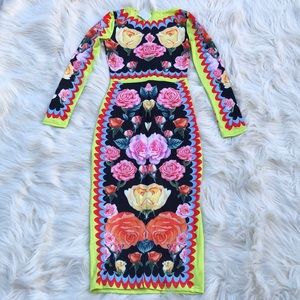 NEW!! Flower print bodycon dress